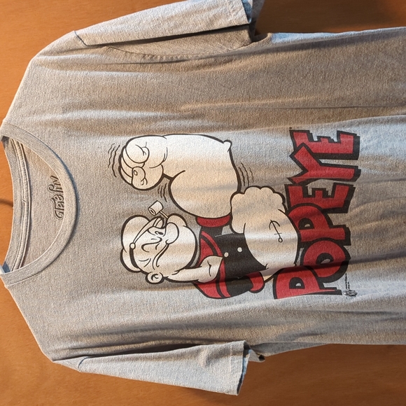 Tee Luv Popeye T-Shirt - 'I Yam What I Yam' Vintage Cartoon Graphic Tee In Denim Black Heather